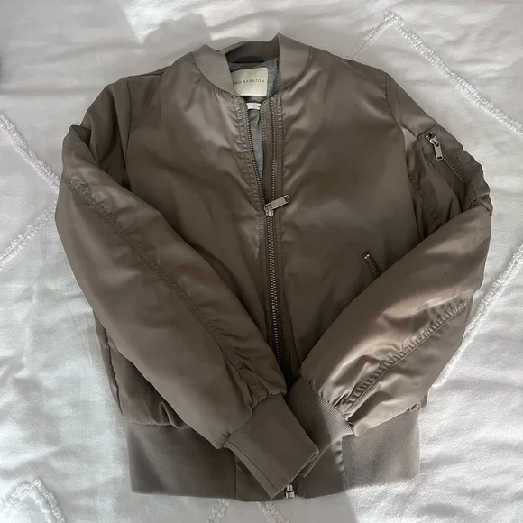 Babaton Aritzia Taupe Bomber Jacket - Picture 4 of 7
